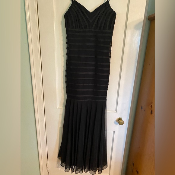 Rue de la Paix Vintage Black mermaid formal gown prom wedding; Size 4 - Picture 3 of 12